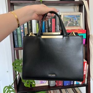 Black leather Ted Baker purse